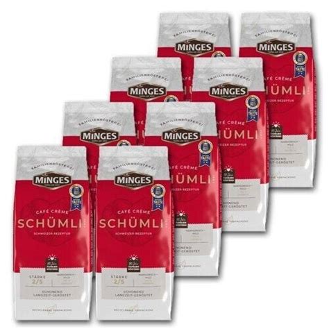 Minges Schweizer Café Crème Schümli ll Kaffeebohnen 1kg Kaffeebillig