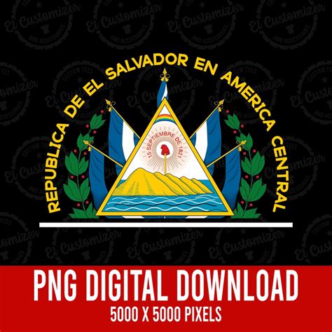 El Salvador PNG Escudo De La Bandera De El Salvador PNG Digital File ...