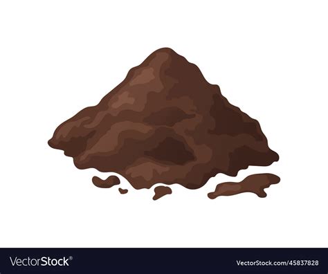 Pile of soil in cartoon heap ground Royalty Free Vector