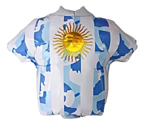 50 Globos Camiseta Argentina Grande Mundial Fútbol 55 Cm