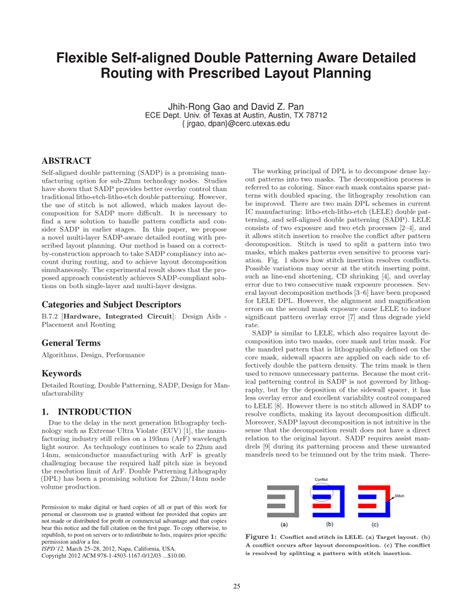 PDF Flexible Self Aligned Double Patterning Aware Detailed Routing