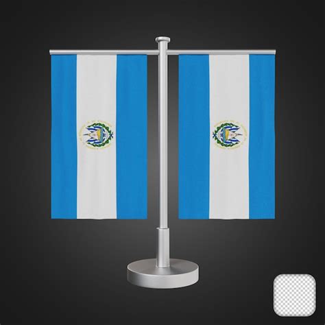 Premium PSD Table Stand With Flags El Salvador 3d Illustration