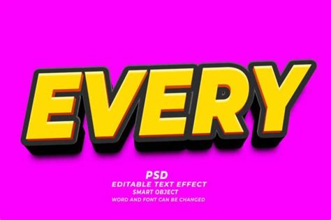 Every Psd 3d Editable Text Effect Graphic By Truevector · Creative Fabrica