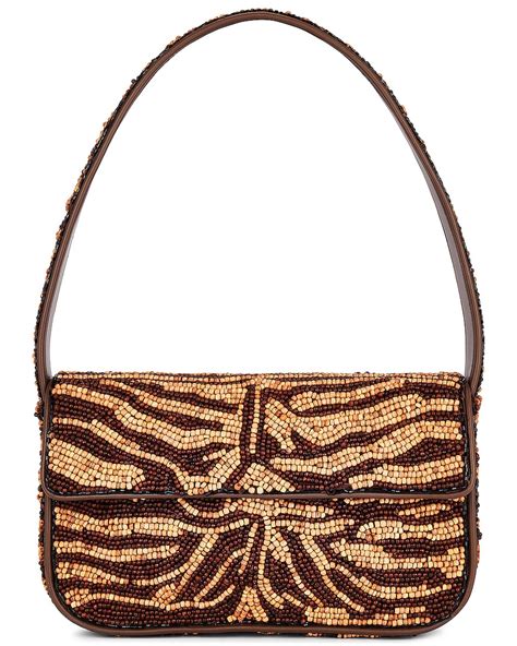 Staud Tommy Beaded Bag In Wood Bead Zebra Fwrd