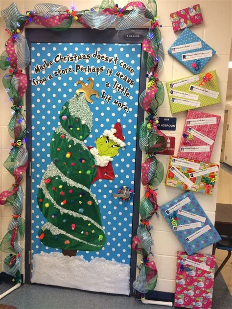 Grinch Door For School Christmas Decoration Christmas Door