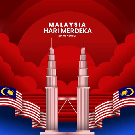 Premium Vector Hari Merdeka 31 August Malaysia Independence Day