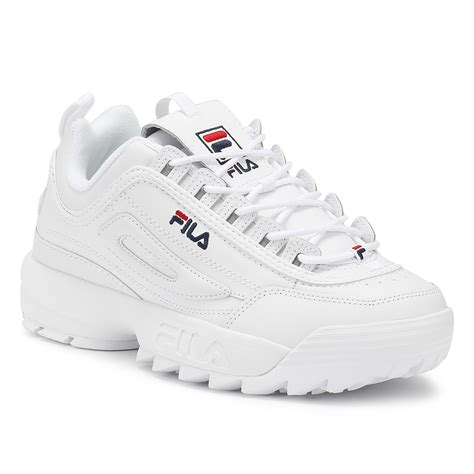 Fila Womens Trainers White Disruptor Ii Premium Sport Casual Lace Up