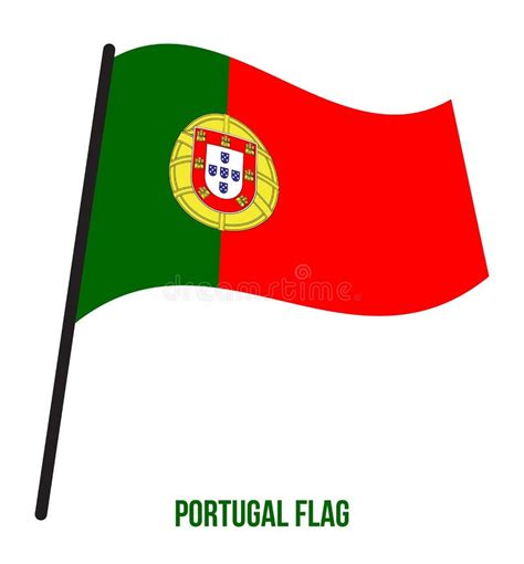 Ilustração Do Vetor De Ondulação Da Bandeira De Portugal No Fundo