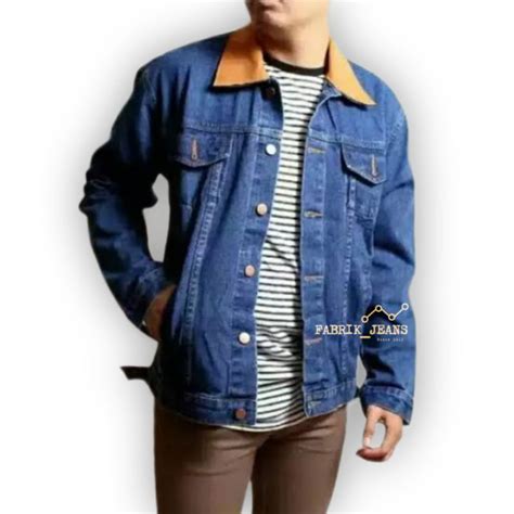 Jual Jaket Jeans Levis Dilan Biru Tua Biowash Bahan Denim Tebal Ukuran