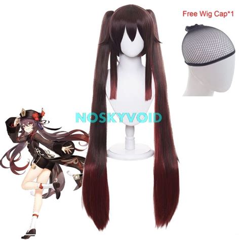 Game Costumes Genshin Impact Hu Tao Cosplay Wig Woman Headwear Role