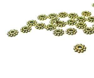 Antique Gold Toned Daisy Spacer Beads Mm Approx Pcs My Beads