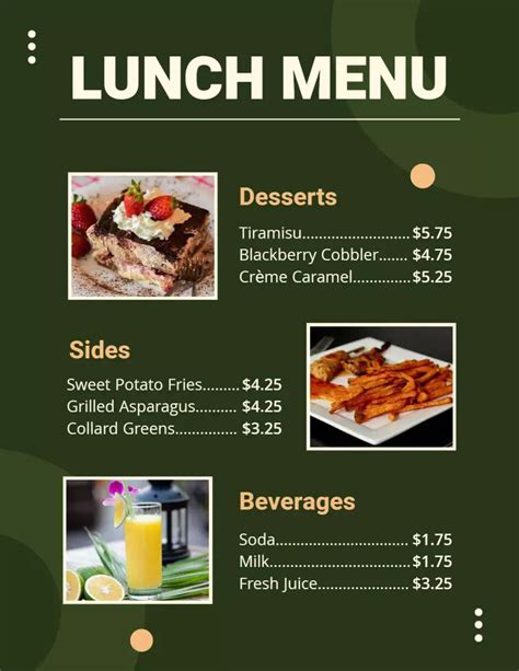 30 Free Online Lunch Menu Templates Photoadking