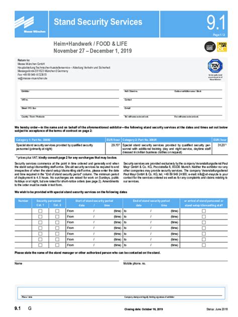 Fillable Online Order Forms For Exhibitor Services Fax Email Print