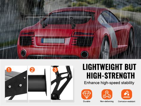 Vevor Gt Wing Car Spoiler Inch Universal Spoiler With Double Deck