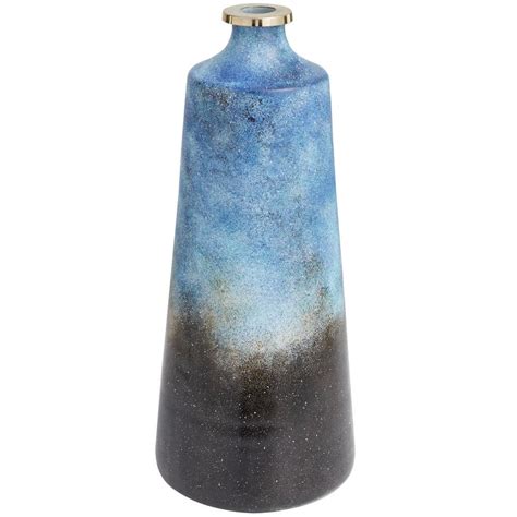 Litton Lane In Blue Galaxy Inspired Glass Abstract Decorative Vase