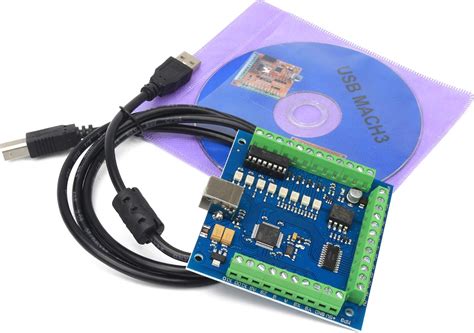 CNCTOPBAOS 4 Axis USB Mach3 Controller Board Blue 4 Axis Linkage MACH3