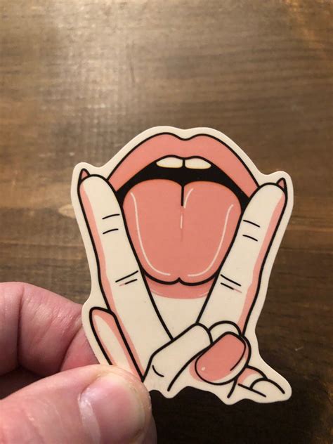 V Tongue I Eat Pussy Sticker Explicit Sticker I Eat Pussy Waterproof Sticker For Water Bottle