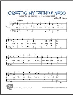 Great is Thy Faithfulness | Easy Piano Sheet Music