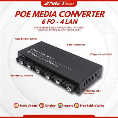 Jual Poe Fo Lan Media Converter Fiber Optik Konverter Switch Hub