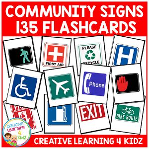 Community Safety Survival Signs & Symbols 135 Flashcards Di ...