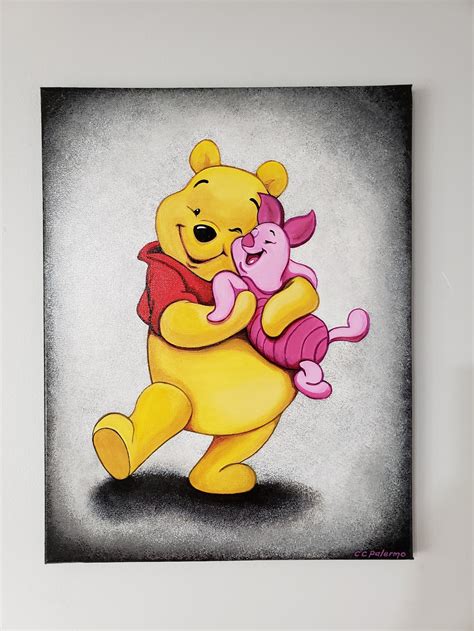 Winnie The Pooh And Piglet Original Artwork Acrylic Etsy