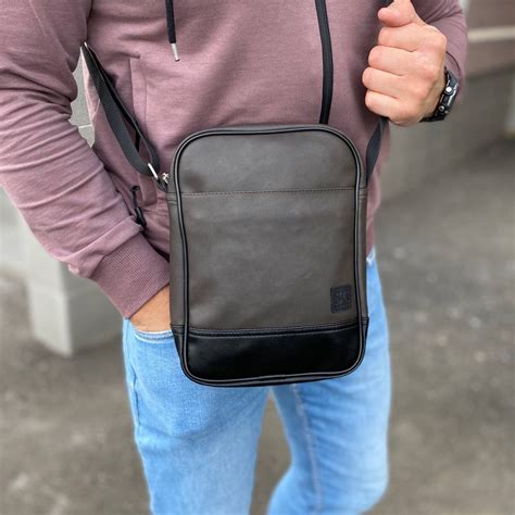 Мужская коричневая сумка барсетка через плечо Minimalist Brown от ...