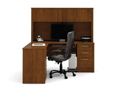 Bestar Embassy Collection L Shaped Office Desk With Two Pedestals And