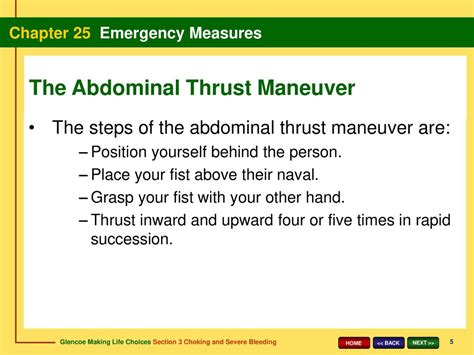 Abdominal Thrusts Steps