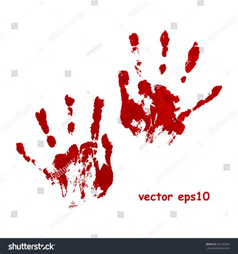 Bloody Hand Print Vector Background เวกเตอร์สต็อก ปลอดค่าลิขสิทธิ์