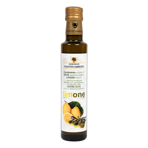 Olio Extravergine Di Oliva Aromattizzato Al Limone Bottiglia Olio