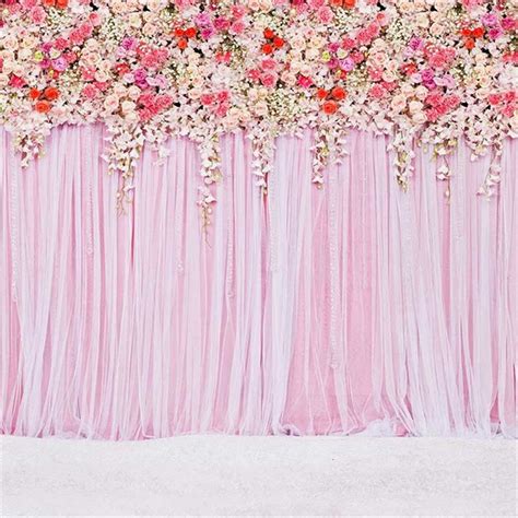 2018 10 Ft Pink Curtain Wall Wedding Backdrop Colorful Roses Romantic ...