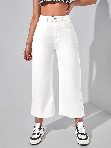 Moda De Mujer Shein México Wide Leg Jeans Outfit White Wide Leg