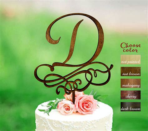 Letter D Cake Topper Wedding Cake Topper Rustic Cake Topper - Etsy