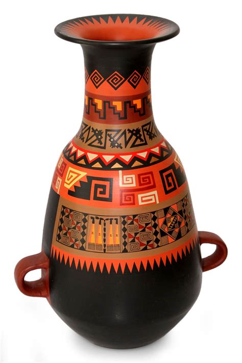 UNICEF Market Unique Cuzco Ceramic Decorative Vase Inca Aesthetic