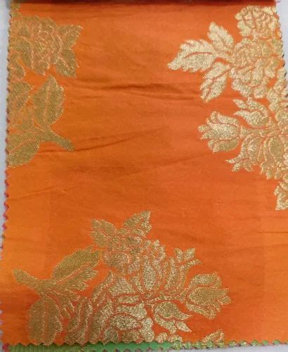 For Garments Polyester With Jari Stylish Silk Jacquard Fabric At Rs