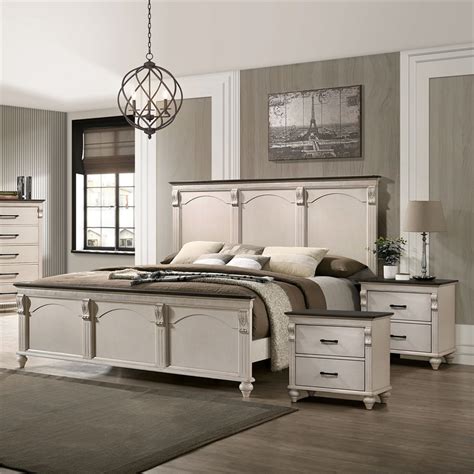 Furniture of America Kanna 3pc White Wood Bedroom Set-King + 2 ...