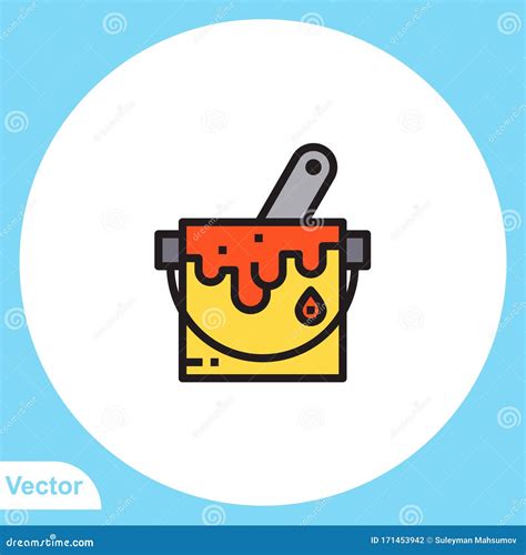 Paint Bucket Vector Icon Sign Symbol Stock Vector Illustration Of