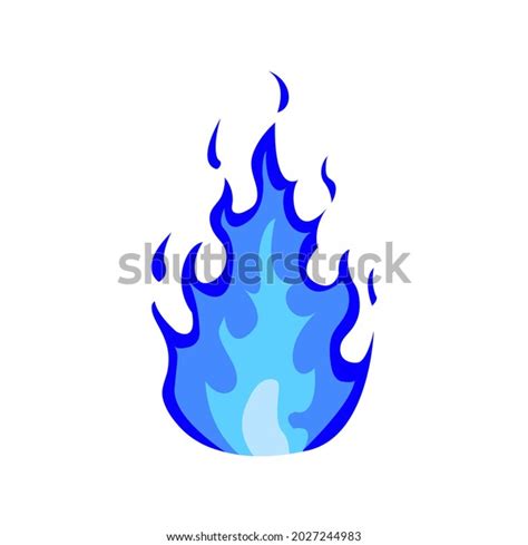 Fire Blue Color Drawing Vector Illustration Stock Vector (Royalty Free ...