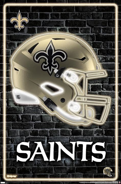 Trends International Nfl New Orleans Saints P Ster De Pared Con Casco