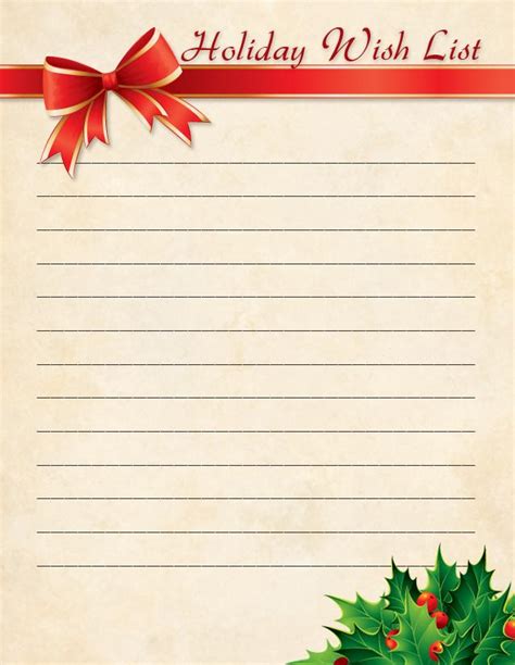 Wish List 6 Free Pdf Printables Printablee