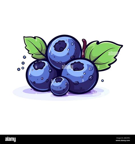 Blueberry hand-drawn comic illustration. Blueberry. Vector doodle style cartoon illustration ...