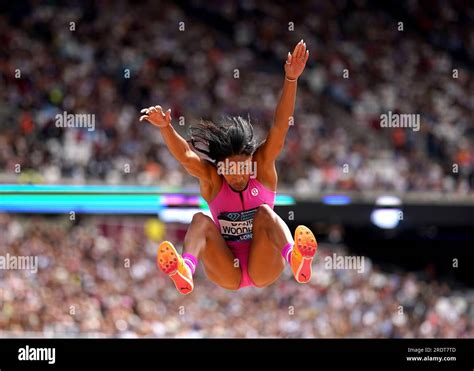 Tara Davis Woodhall In Action As She Competes In The Women S Long Jump