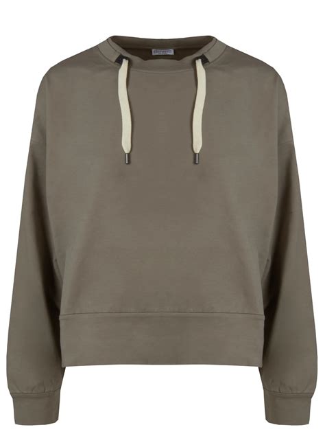Толстовка хлопковая от BRUNELLO CUCINELLI за 84 270 рублей (цвет: хаки ...