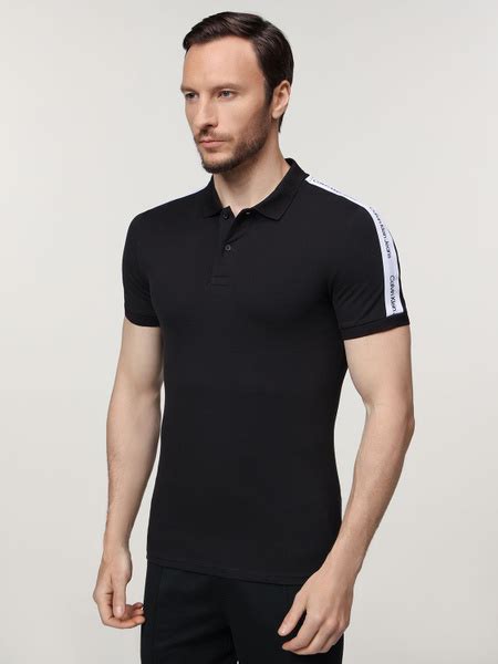 Поло Calvin Klein Jeans, размер 50, цвет черный, хлопок 94%, эластан 6% ...