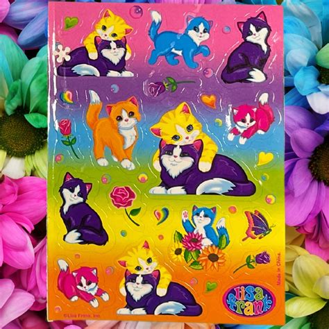 Lisa Frank Bubble Sisterhood Kittens Sticker Sheet Etsy