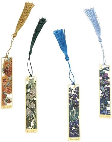 Amazon Uideyvi Oil Painting Flower Set Of 4 Metal Bookmarks With