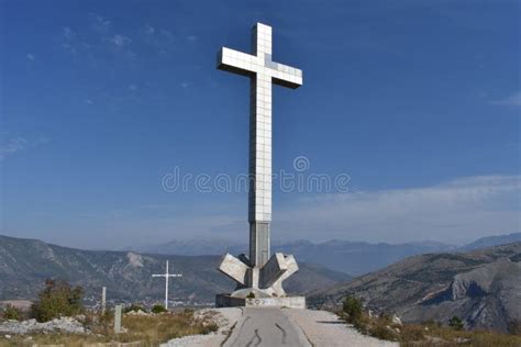 Big Cross On The Hum Hill Near To Mostar Stock Photo Image Of Saint