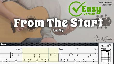 From The Start Easy Version Laufey Fingerstyle Guitar Tab