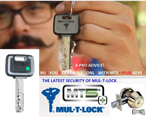 Mul T Lock MT5+ Deadbolt Hercular double Cylinder 3 keys -BRIGHT BRASS