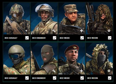 All characters (1942, 3, Bad Company 2) : r/BattlefieldCosmetics